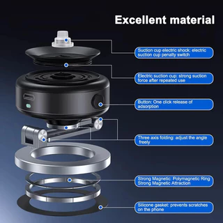 ToKerการชาร์จไร้สายแบบใหม่ 360 ° ที่วางโทรศัพท์ในรถยนต์ Vacum หมุนได้ เหมาะสําหรับ iPhone, Samsung, ที่วางโทรศัพท์ในรถยนต์แบบแม่เหล็ก Xiaomi,4-10.2 Inches ที่วางโทรศัพท์สูญญากาศ X94 X93
