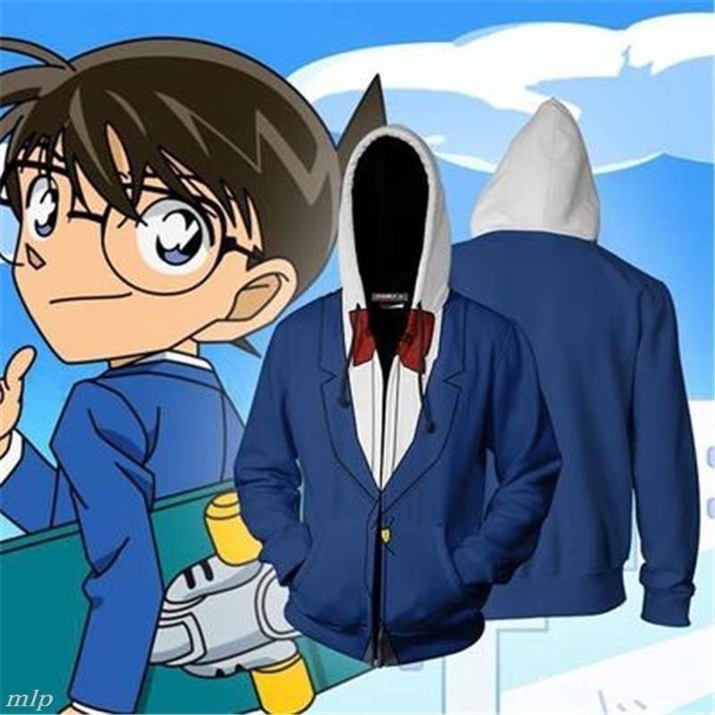 Cos 3 Etective Conan อะนิเมะพิมพ์แฟชั่นคอสเพลย์ Hoody เสื้อแจ็คเก็ตลําลอง 9OXA CVB TYH