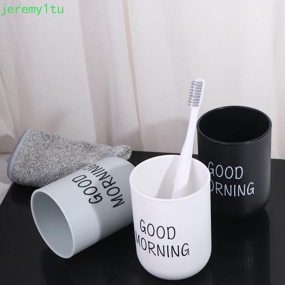 JEREMY Good Morning Cup Travel ทนความร้อนแบบพกพาผู้ถือแปรงสีฟันจัดเก็บถ้วยดื่ม Drinkware ถ้วยชา C0ff