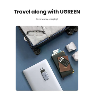 UGREEN 65W GaN Charger 2C1A Fast Charger QC 4.0 PD3.0 สําหรับ iPhone Samsung Xiaomi Huawei แล็ปท็อปแท็บเล็ต