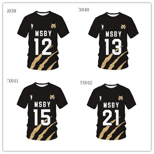 เสื้อยืด.Cosplay.Anime.Haikyuu.Black.Jackals.สำหรับ.Hinata.Shoyo.พร้อมส่ง