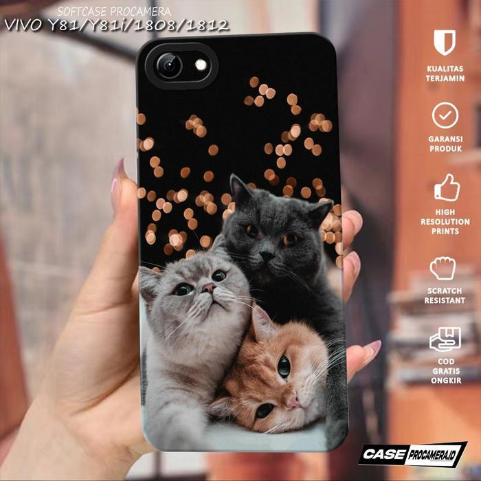 เคสที่รองรับสําหรับ VIVO Y81 Y81i 1808 1812 - เคส Procamera VIVO 2025 {เคสแมว} ซิลิโคน Hp - เคส Hp -