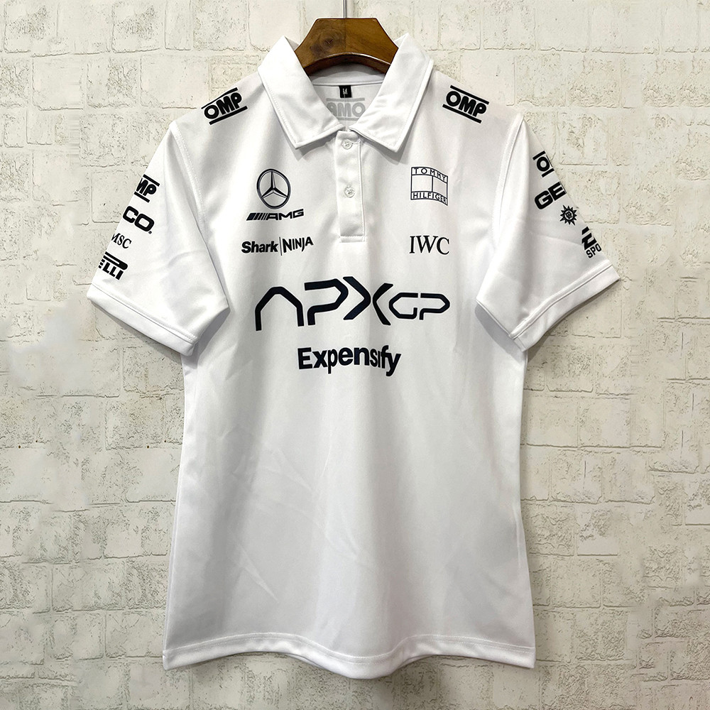 2025 Benz Apxgp Racing F1 Team Driver เสื้อโปโลสีขาว