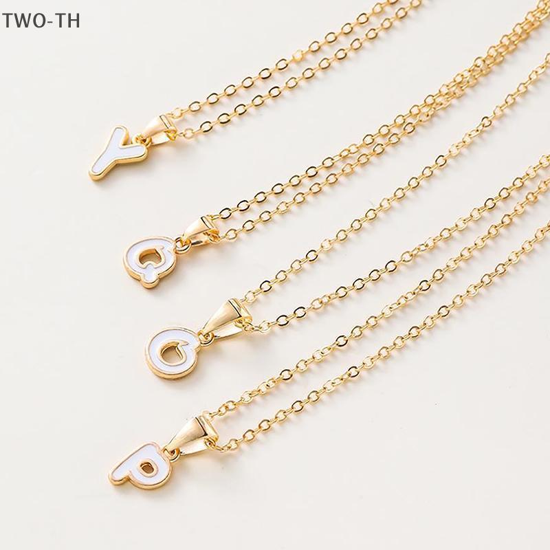 TWO-TH แฟชั่นส่วนบุคคล 26 เริ่มต้น Charm สร้อยคอผู้หญิงผู้ชาย Premium Design ชื่อสร้อยคอสุภาพสตรีเคร