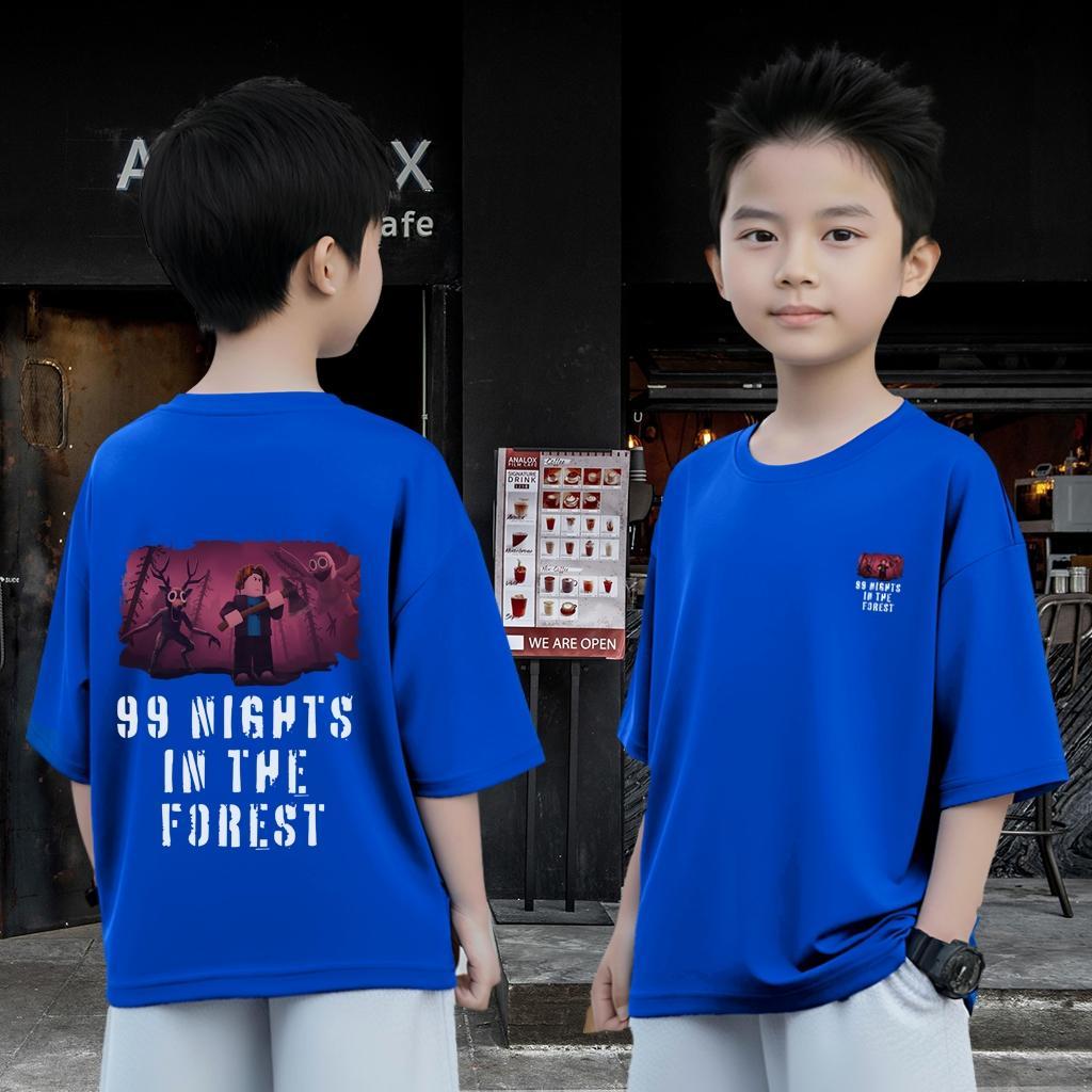 PINKเสื้อยืดเด็กแขนสั้น ลายสุดฮิต99Nights In The Forest ผ้าคอตตอน นุ่มใส่สบาย คอกลม เด็กผู้หญิง เด็กผู้ชายใส่ได้