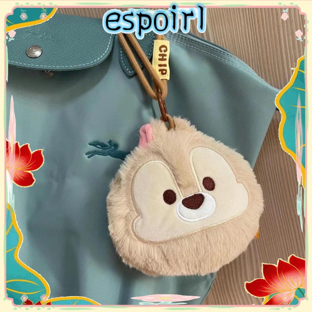 กระเป๋าใส่เหรียญ ESPOIR กระเป๋าใส่เหรียญตุ๊กตาการ์ตูน Girl Boy Chip&Dale Squirrel Wallet
