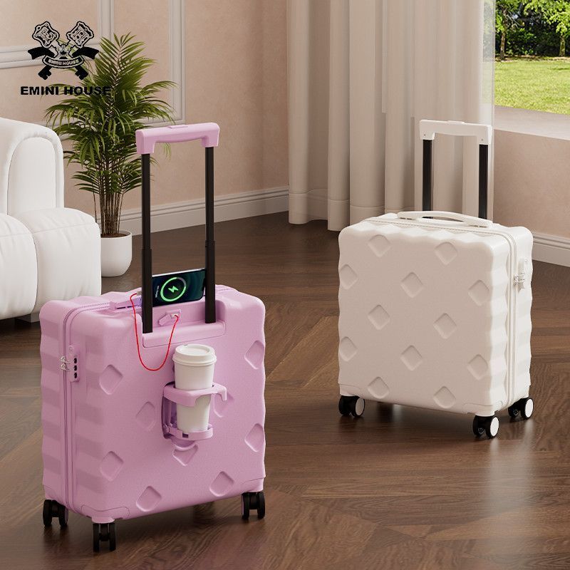 EMINI HOUSE กระเป๋าเดินทางขึ้นเครื่องน้ําหนักเบา รถเข็นมัลติฟังก์ชั่น กระเป๋าเดินทางรหัสผ่านนักเรียน