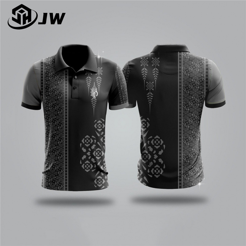 Queen 93 ปี เสื้อโปโลสีดำ เซต 3 ชิ้น แห้งเร็วและระบายอากาศได้ดี สำหรับทุกเพศ