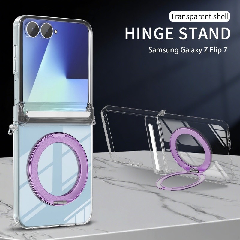 แม่เหล็กโปร่งใสบานพับเคสโทรศัพท์ปลอกสําหรับ Samsung รูปที่ 8