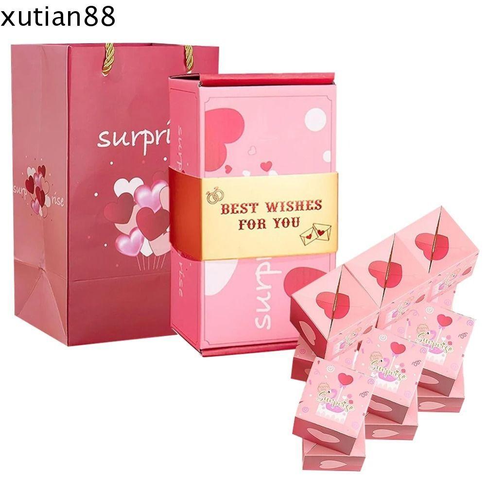 XUTIAN88HH กล่องระเบิดเงินสด, Paper Pop Up Surprise Bounce Box, Red Envelope Fun Luxury Money Box An