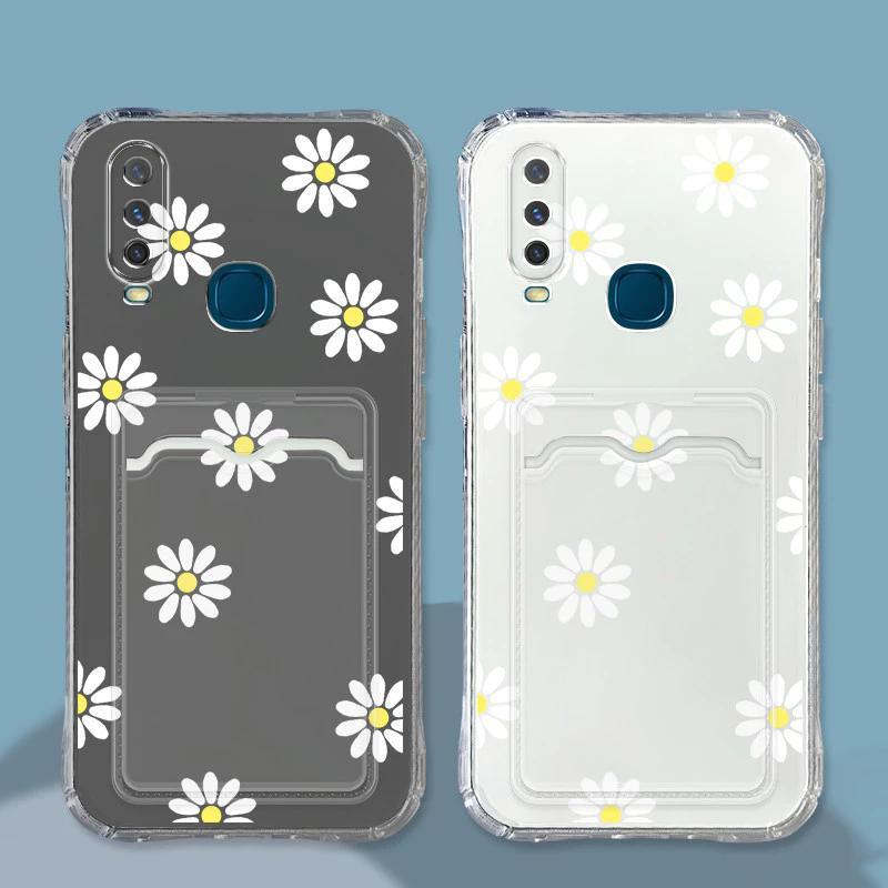 Daisy ดอกไม้สีขาวพร้อมบัตรประจําตัวสําหรับ Vivo Y100 Y200E T3 Y27 Y36 Y72 5G Y11 2019 Y12 Y12i Y15 Y