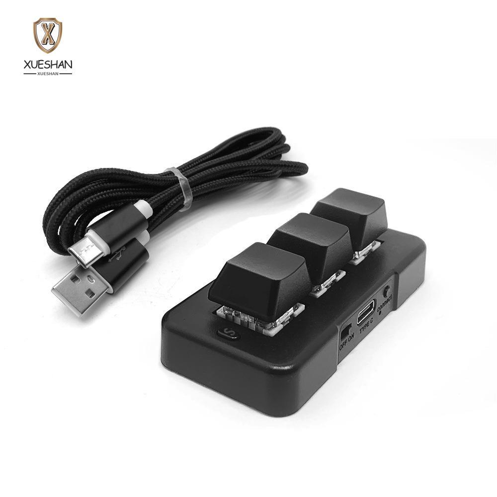 คีย์บอร์ด XUESHAN, คีย์บอร์ดแบบกําหนดเองขนาดเล็ก 3 คีย์, สีดําสีขาว USB + BT Dual-mode MK321U MK321G