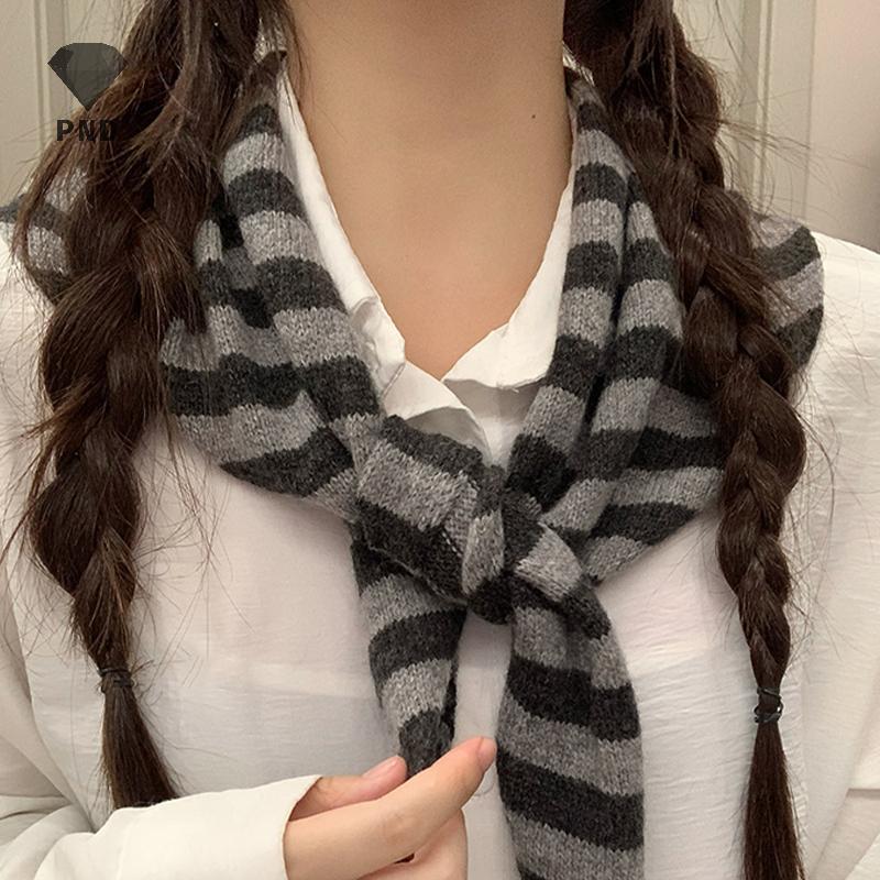PND ผ้าพันคอผู้หญิงลายสามเหลี่ยม ขนาดเล็ก สำหรับฤดูใบไม้ร่วงและฤดูหนาว สามารถใช้เป็นผ้าคลุมไหล่หรือป