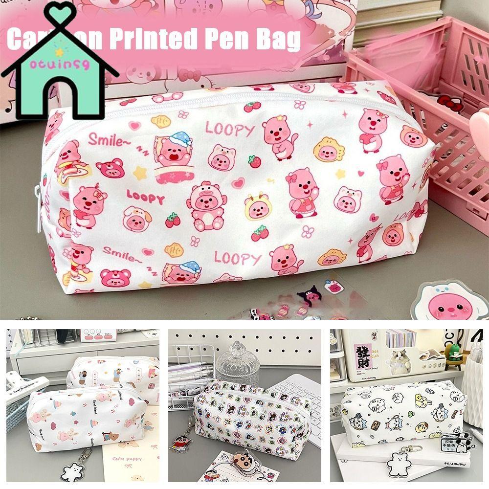 ดินสอ OTUINSG ,ผ้าใบความจุขนาดใหญ่ปากกากระเป๋า,คุณภาพสูงBack To School Loopy/Crayon Shin-chan/Cikawa