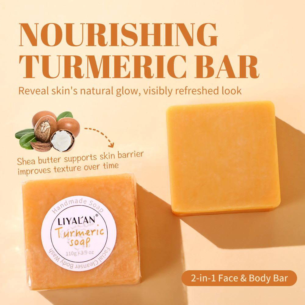 110กรัมมะนาวขมิ้นสบู่แฮนด์เมดทําความสะอาดใบหน้าล้างสบู่น้ํามันหอมระเหยอาบน้ําทําความสะอาดสบู่ขิงส่งอ