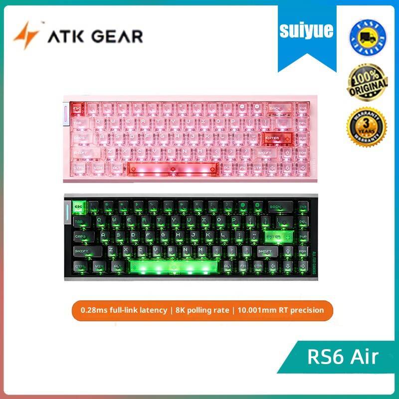 ATK RS6 Air คีย์บอร์ดแกนแม่เหล็ก RT คีย์บอร์ดเชิงกลเกม e-sports ที่กําหนดเองแบบมีสายแบบเต็มคีย์แบบถอ