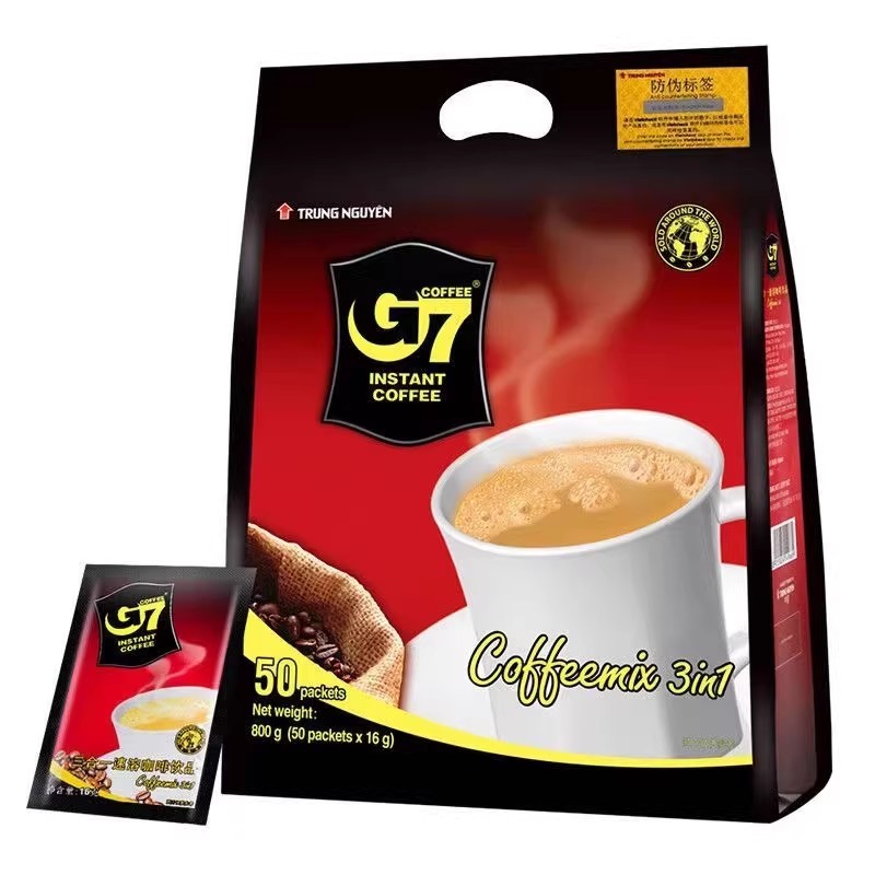 ของแท้บรรจุภัณฑ์ต้นฉบับนําเข้า Central Plains G7 กาแฟเวียดนามสําเร็จรูปสามในหนึ่งเดียวพร้อมสํานักงาน