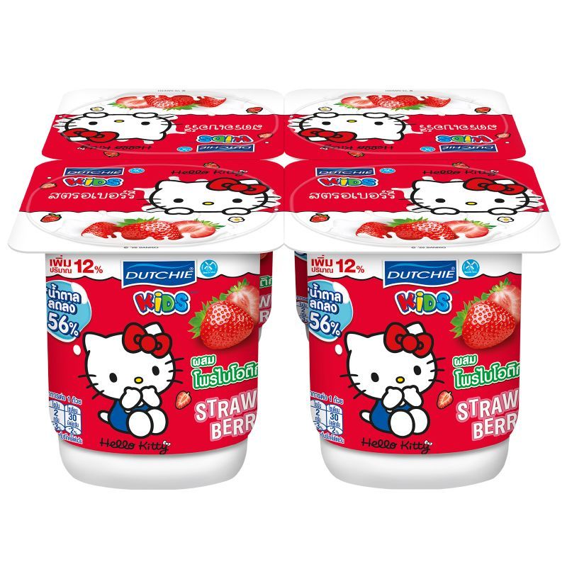 ดัชชี่คิดส์โยเกิร์ตสตรอเบอร์รี่ 80ก แพค 4 Dutchie Kids Yoghurt with Strawberry 80g. Pack4 [8851717029233 ]