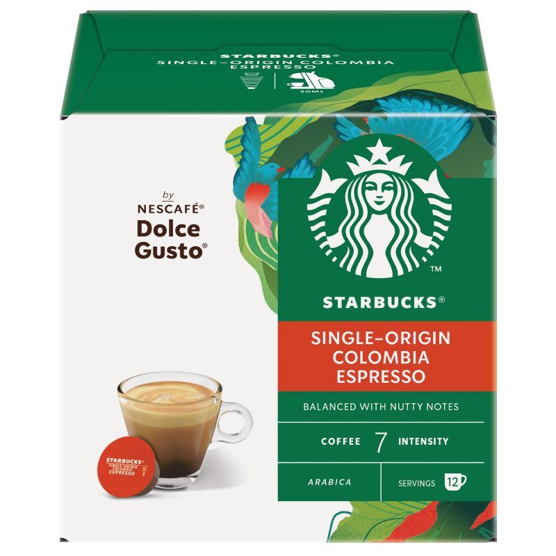 สตาร์บัคส์ดอลเช่กุสโต้กาแฟคั่วบดโคลัมเบียเอสเพรสโซ 12แคปซูล 66ก Starbucks Dolce Colombia 66g [7613036942645 ]