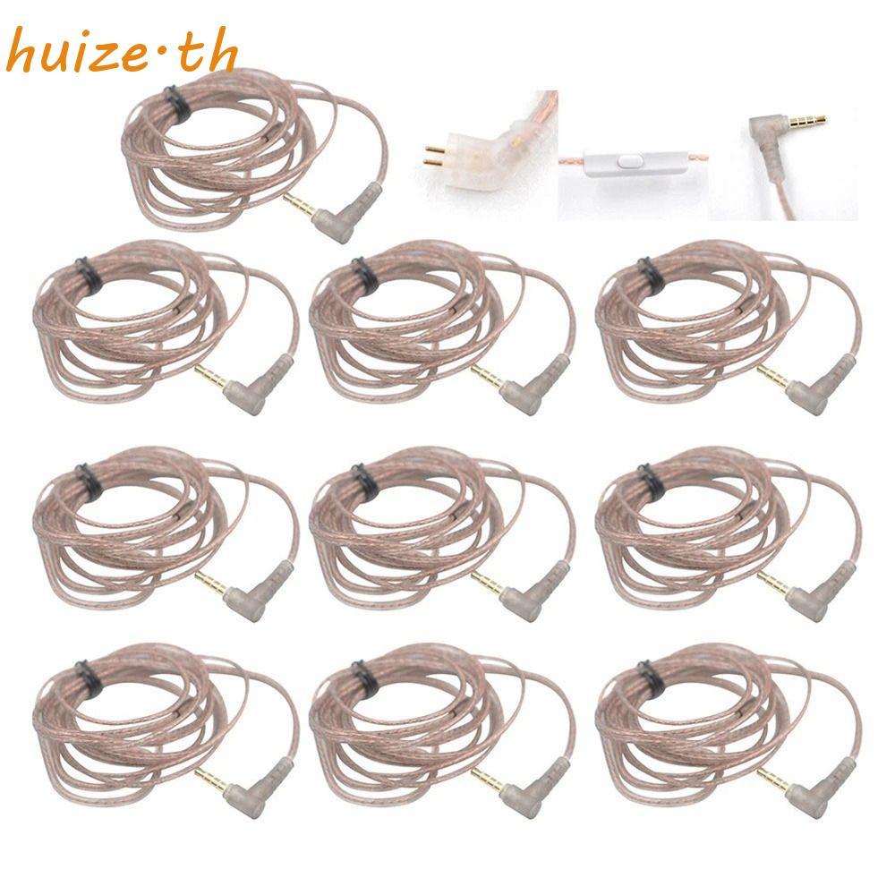 HUIZE KZ หูฟังเงินสําหรับ KZ ZEX 2Pin สาย Twisted สายอัพเกรดออกซิเจนฟรีทองแดง ZS10 หูฟัง