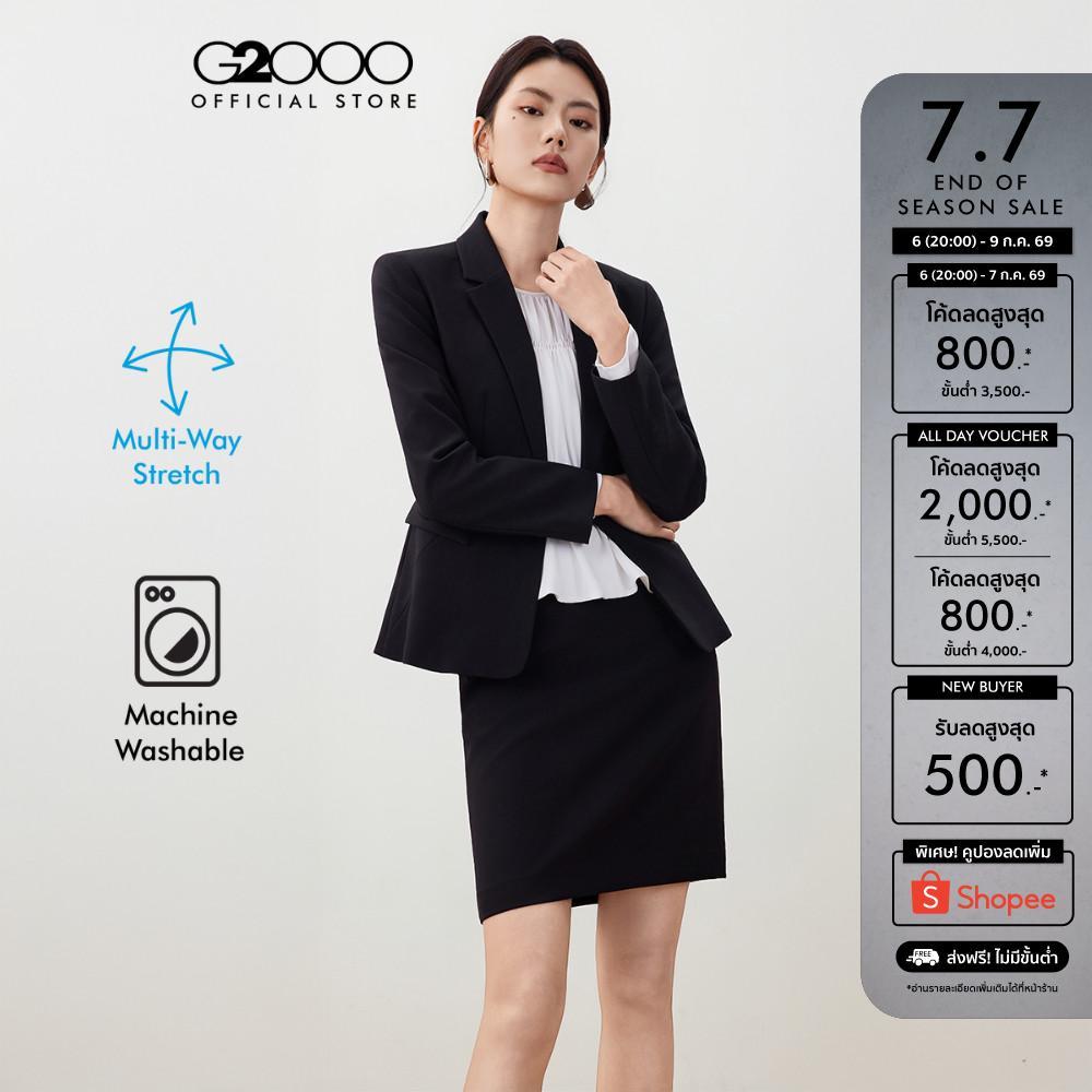 G2000 กระโปรงสูทสำหรับผู้หญิง ทรง Pencil Skirt Slim Fit รุ่น 5625181199 BLACK