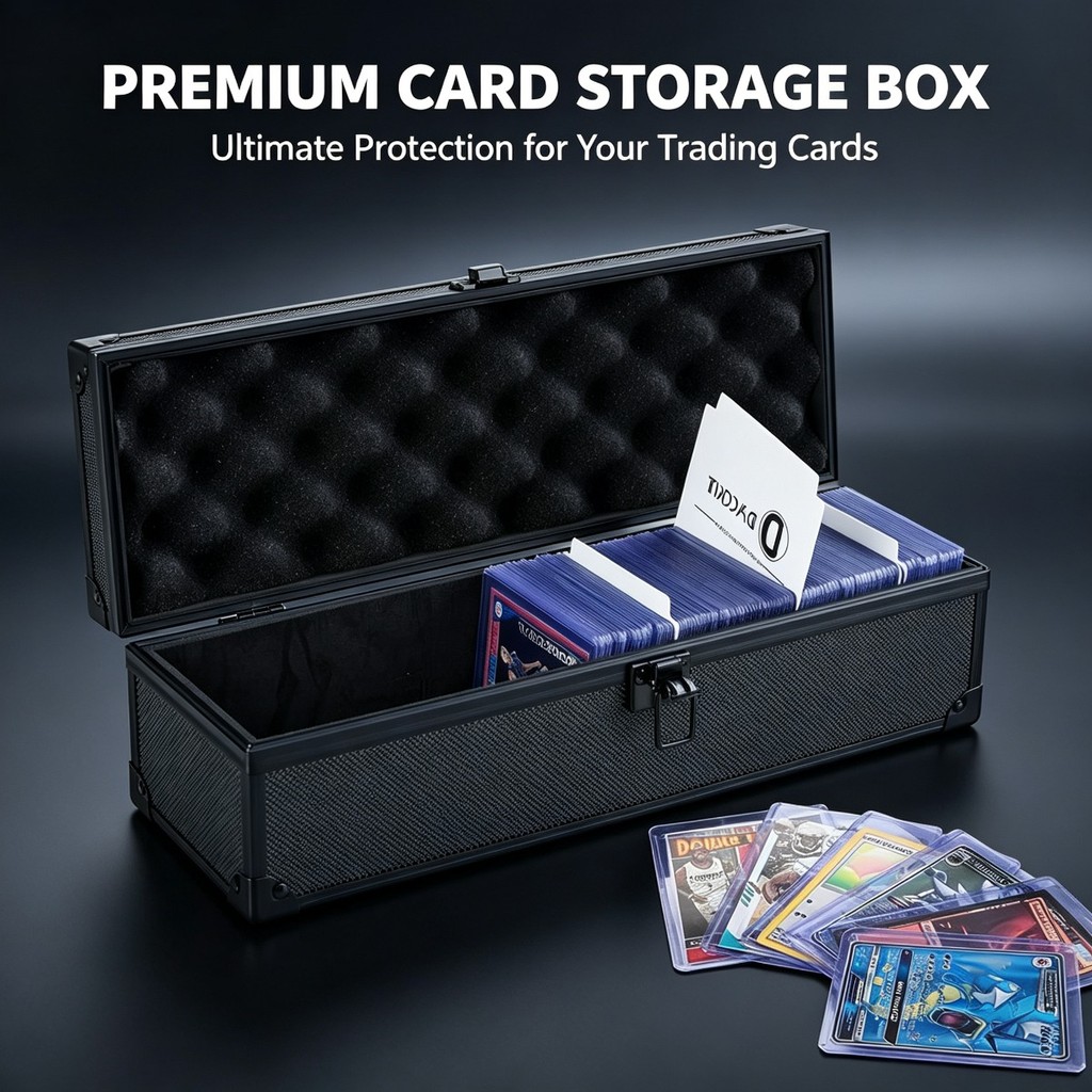 กล่องเก็บการ์ดอลูมิเนียม จุได้ 220+ ใบ 35PT มีล็อค สำหรับโปเกมอน TCG การ์ดกีฬา ยูกิโอ MTG