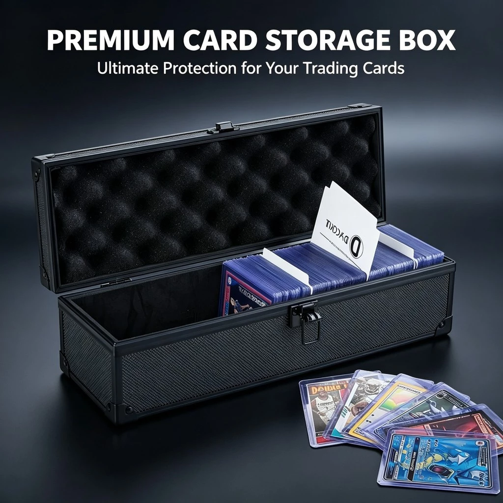 กล่องเก็บการ์ดอลูมิเนียม จุได้ 220+ ใบ 35PT มีล็อค สำหรับโปเกมอน TCG การ์ดกีฬา ยูกิโอ MTG