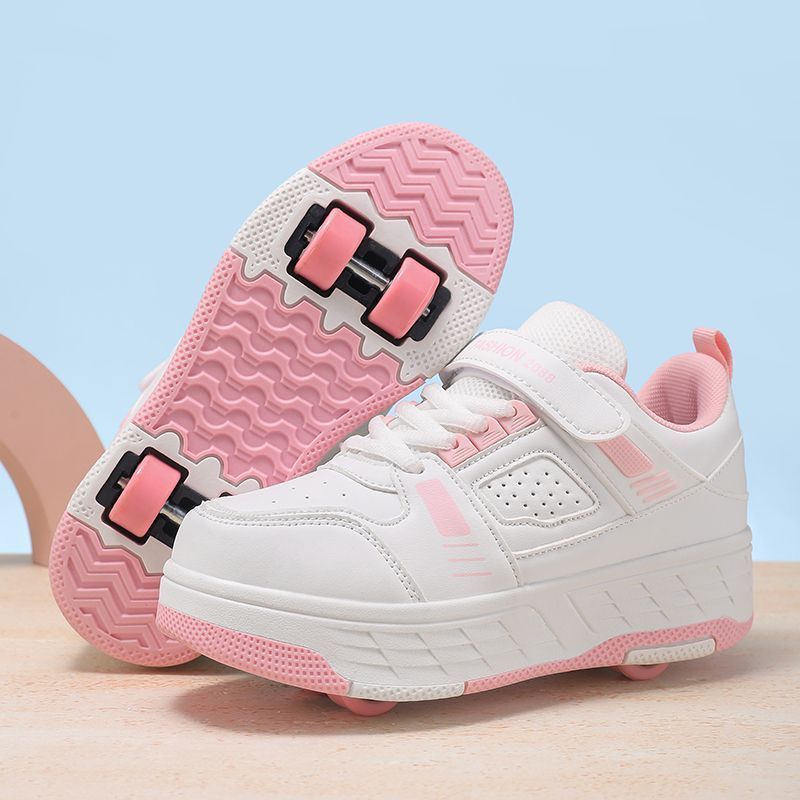 Kids Four Wheels Heelys Sneakers Unisex Summer Detachable Retractable Roller Skate Shoes