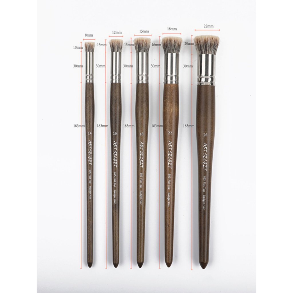 Smudge ARTSECRET Badger Hair Birch Handle 695F.697.698.699 แปรงน้ํามันอะคริลิค แปรงรอยเปื้อน