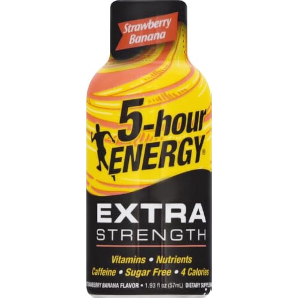 พลังงาน 5 ชั่วโมงความแรงพิเศษปราศจากน้ําตาลสตรอเบอร์รี่/กล้วย Energy Shot 1.93 ออนซ์- กรณีของ: 12;12