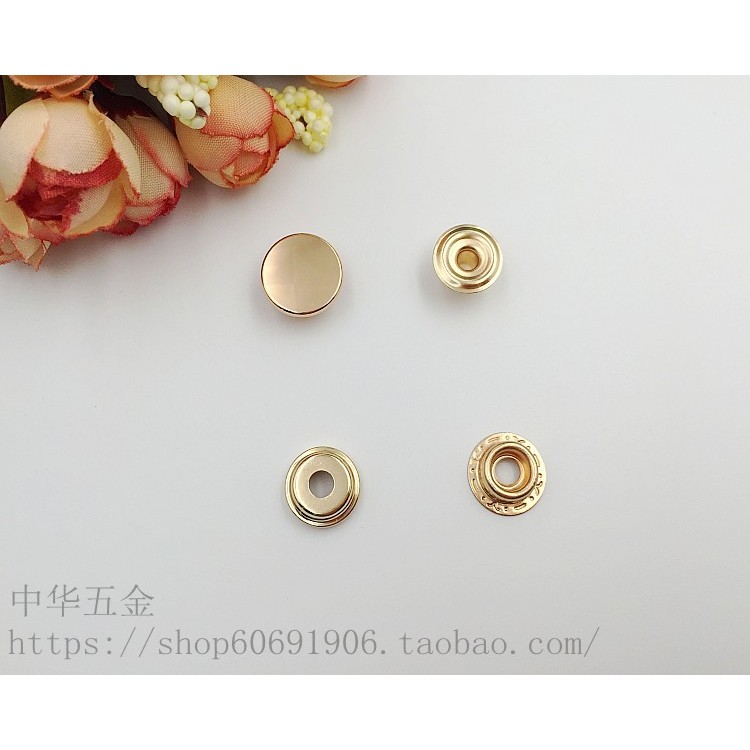 Clad Metal Snap Buckle Round Buckle Snap Buckle Snap All Copper 201#面1. 5ซม. (10ชุด)