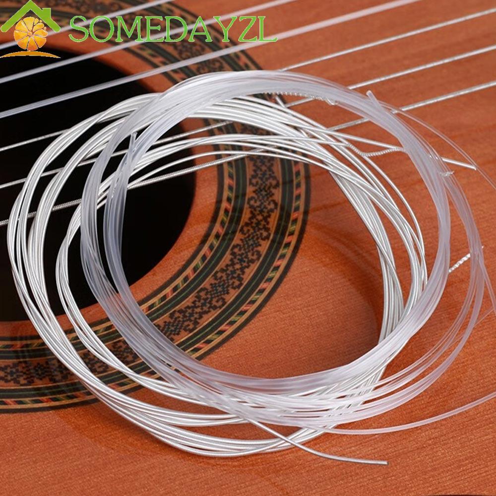 SOMEDAYZL สายกีตาร์,ชุบไนลอนคลาสสิกสายกีตาร์,เล่นรูปแบบ Silver Super Light Clear Guitar Wire Guitarist