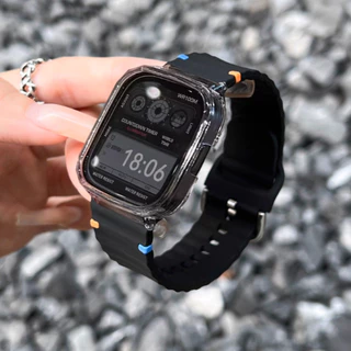 for Redmi Watch 6 5 Redmi 4 5 Active 5 Lite เย็บสายซิลิโคนทางทะเลพร้อมสายรัดข้อมือเคสใส PC ส่วนบุคคล for Smartwatch strap