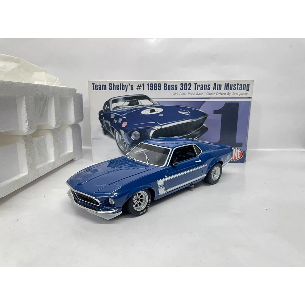 ACME 1/18 Ford Mustang Boss 302 1969 (หากมีคําถามไหนกรุณาสัมผัสฟรีฝ่ายบริการลูกค้าออนไลน์)