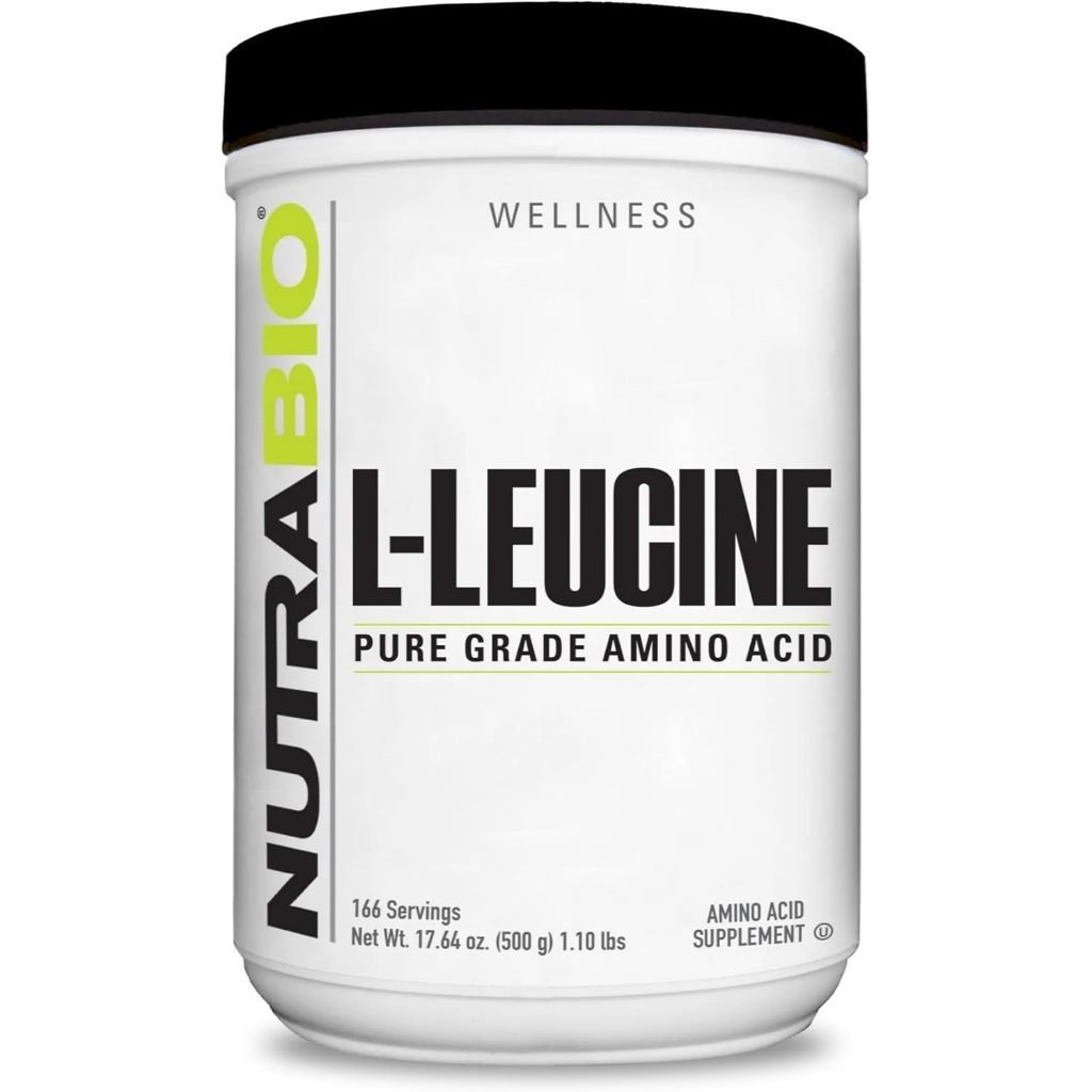 NutraBio 100% Pure L-Leucine 500g - Recovery and Support - ly Fermented Free Form Amino Acid - Vegan