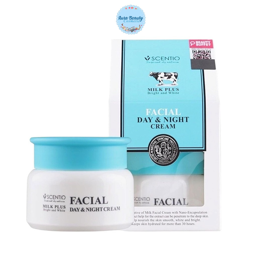 Beauty Buffet Scentio Milk Plus Bright And White Facial Day & Night Cream 50 ml ครีมน้ำนม ครีมบำรุงผิวหน้า