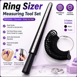 ที่วัดแหวน Ring Sizer ชุดวัดนิ้วมือ 0-13 พร้อมไม้เทียบไซส์ US UK ใช้กับงานขายแหวนและงานช่างจิวเวลรี่