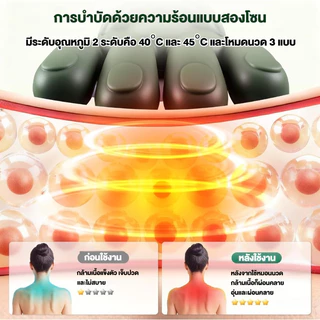 🇹🇭ส่งจากไทย🇹🇭 ไร้สายเครื่องนวดคอและไหล่ไฟฟ้า พร้อมความร้อน หมอนนวดสำหรับคอ เอว ขา และทั่วร่างกาย ตัว 3ระดับความแรง