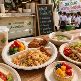 จานชานอ้อยย่อยสลายได้ Food Grade | Biodegradable Bagasse Plates จานรักษ์โลก จานใช้ แล้วทิ้ง จานอาหารปลอดภัย (50 ใบ/แพ็ค)