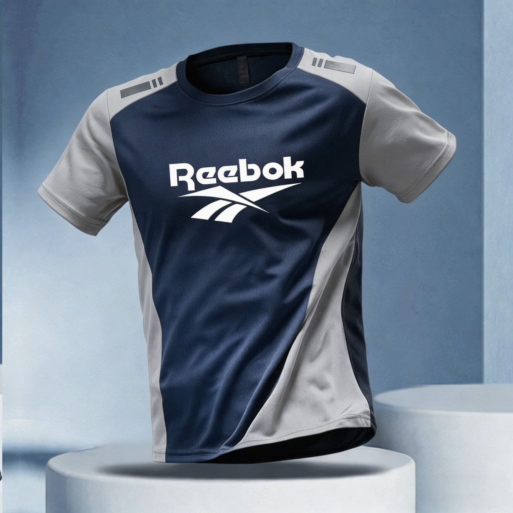 REEBOK Dri Fit เสื้อสําหรับชายสบายๆกีฬากลางแจ้งวิ่งเสื้อยืดสําหรับชาย Unisex Gradient Breathable ฟิตเนสแขนสั้น