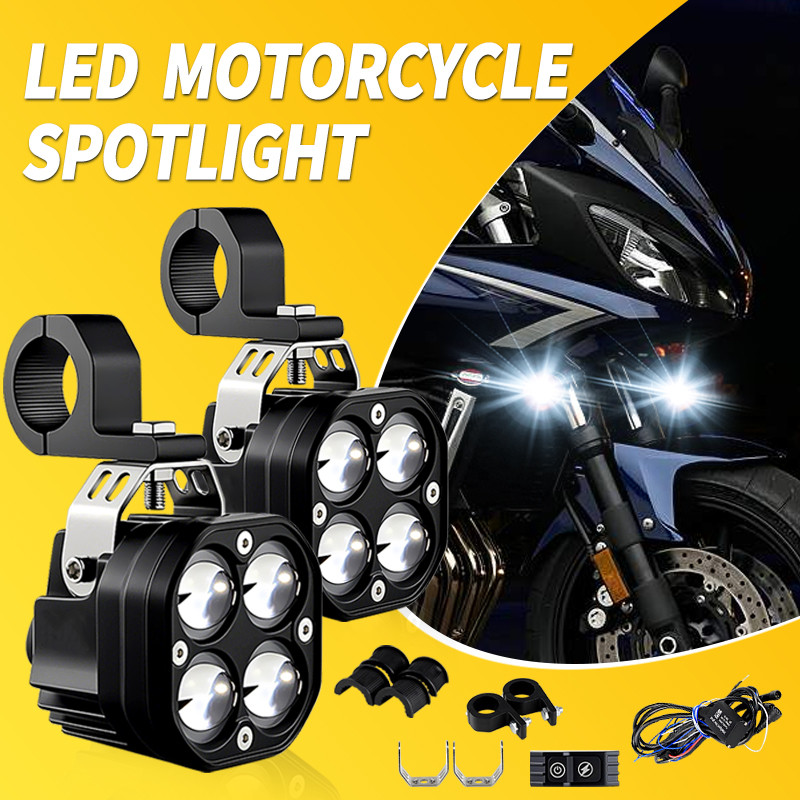 1 ชุด LED Spotlight ไฟหน้าหมอกสําหรับ YAMAHA FZ6 FZ6FAZER FZ6N FZ6R FZ6S FZ 6 FAZER Universal ขับรถเ