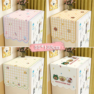 COD ผ้าคลุมตู้เย็น ผ้าคลุมกันฝุ่นตู้เย็น 70x170ซม ป้องกันฝุ่น กันลื่น ซักได้ ลายการ์ตูนน่ารัก เครื่องซักผ้า ตกแต่งบ้าน