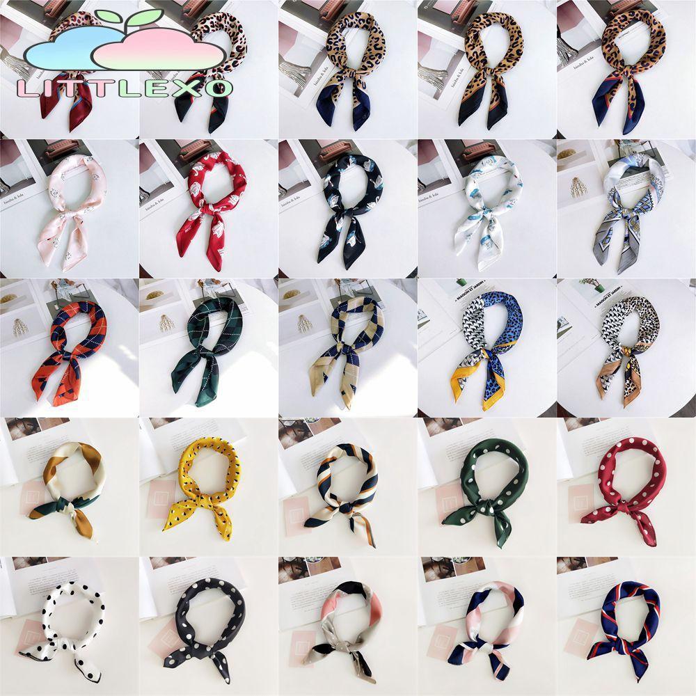 LITTLEX ผ้าพันคอสี่เหลี่ยม ผ้าพันคอ ผ้าคลุมไหล่ ลายเสือดาว