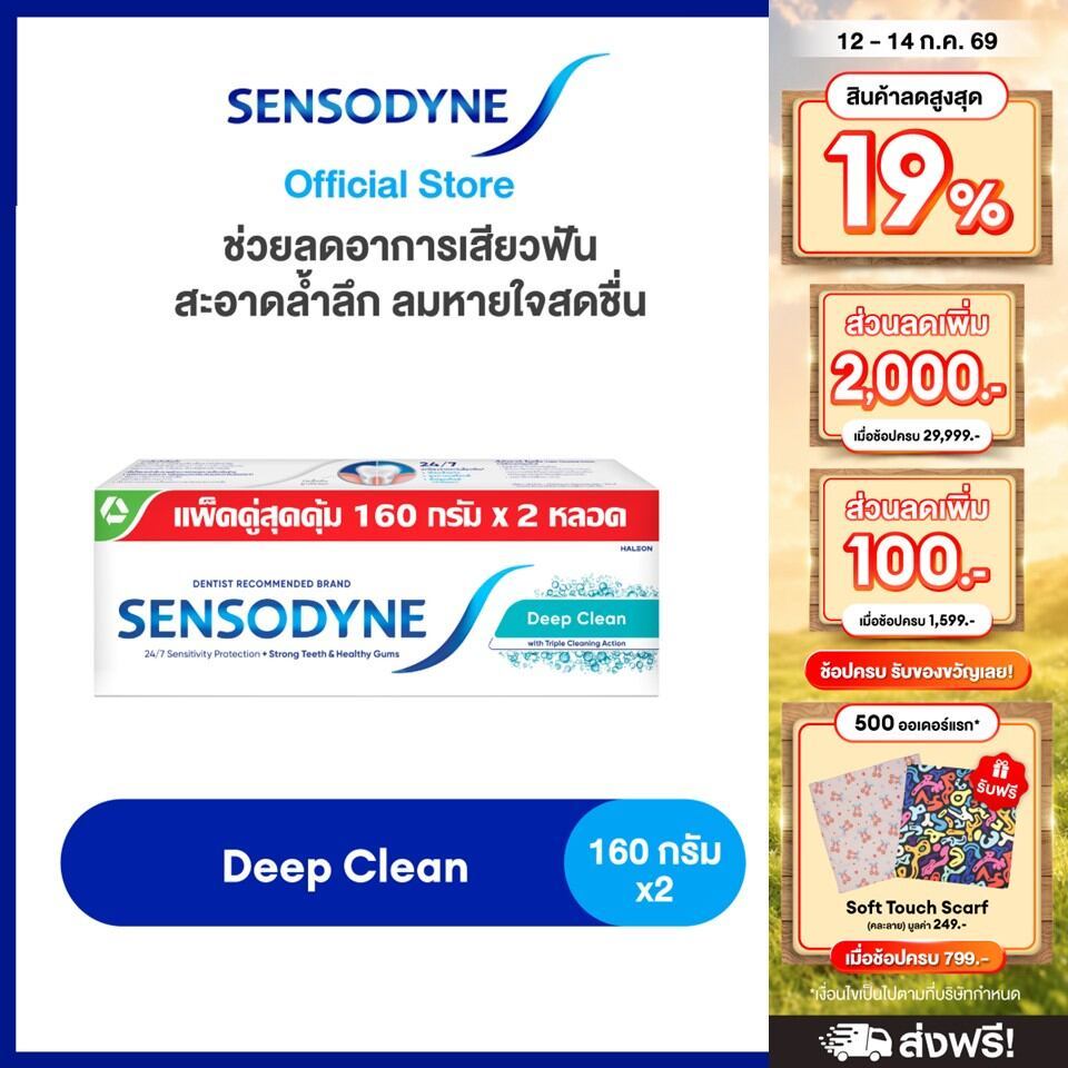 [เลือกสูตรได้] SENSODYNE TOOTHPASTE เซ็นโซดายน์ ยาสีฟัน  ลดการเสียวฟัน 24/7 160 กรัม แพ็ค 2