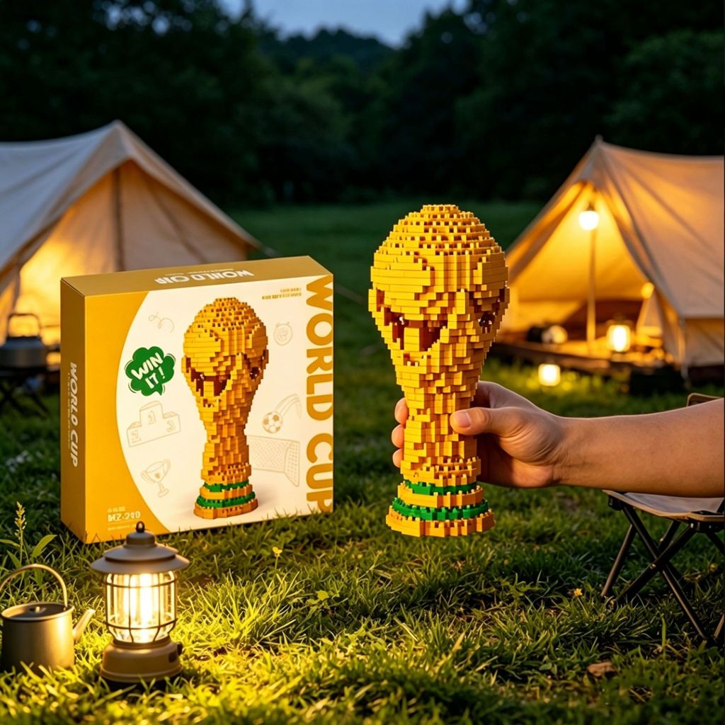 2026 World Cup Micro-Particle Football Building Blocks Boys Educational Assembly Model Desktop Decorative Gift