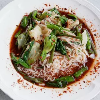 ข้าวปุ้นแจ่วขิง แซ่บสะเดิด ครบชุด ปลาร้า+น้ำปลาร้า+พริกขิง