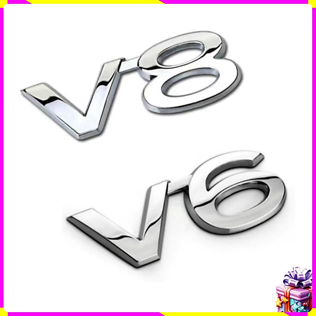 [ใหม่] สติ๊กเกอร์รูปลอก V8 และ V6 สําหรับท้ายรถ Toyota Land Cruiser และ Land Cruiser Prado