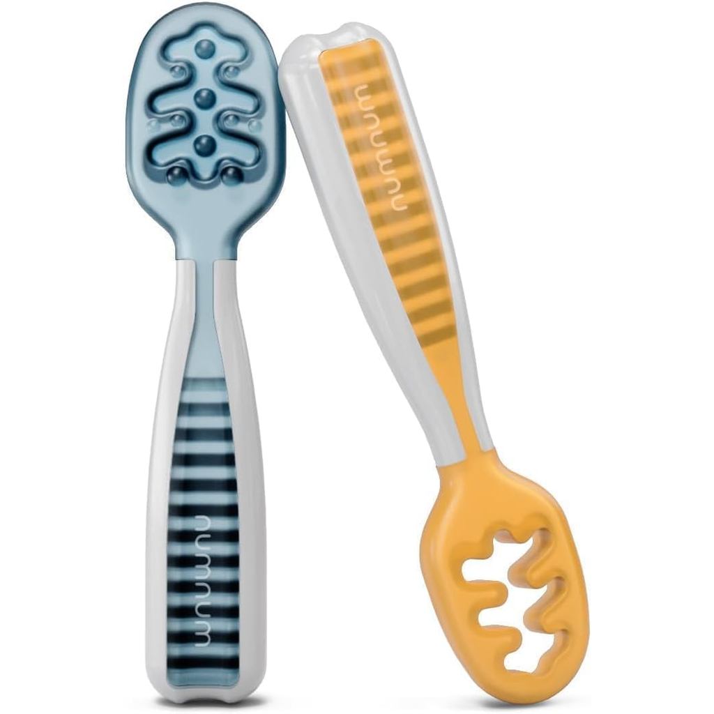 NumNum Baby Spoon Set, Baby Essentials Pre-Spoon Goutensils for 6+ Month, First Stage Self-Feeding S