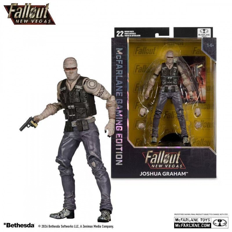พร้อมสต็อก McFarlaneand Fallout Joshu Agreirm Radiation New Vegas 23cm Action Figure Figure Model De