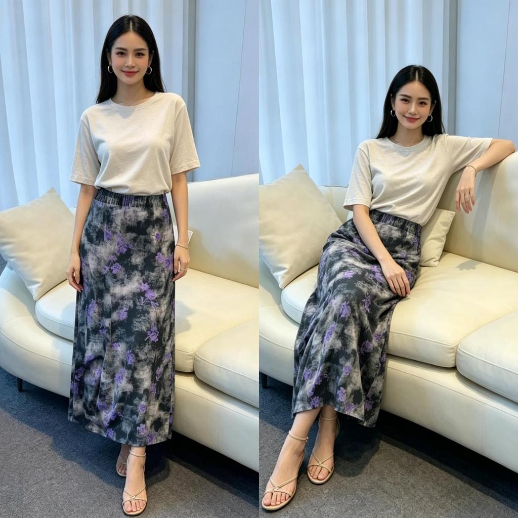 พรางต้นขาและน่องได้ดีเยี่ยม! กระโปรงทรงตรง ยาวกำลังดี ผ้าไม่ยับง่าย ใส่ไปคาเฟ่หรือไปทำงานก็รอด ราคาสบายกระเป๋า 🛍️